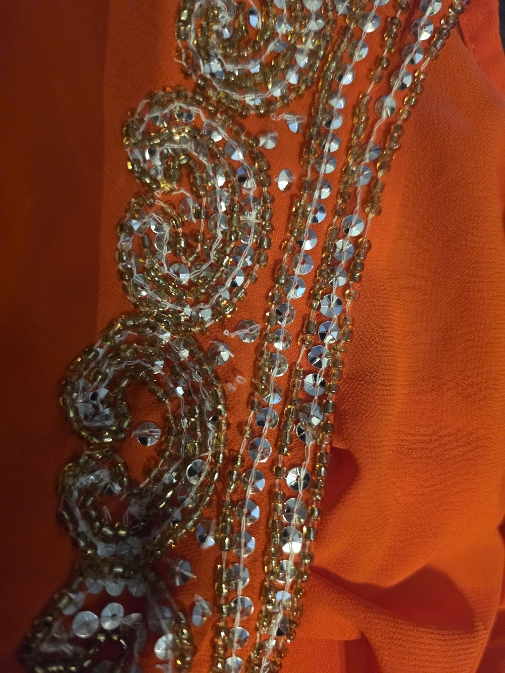 🇺🇸Ashley Stewart Orange V-Neck Swimsuit Cover Up with Embellishment Size 22/24 - Picture 4 of 4